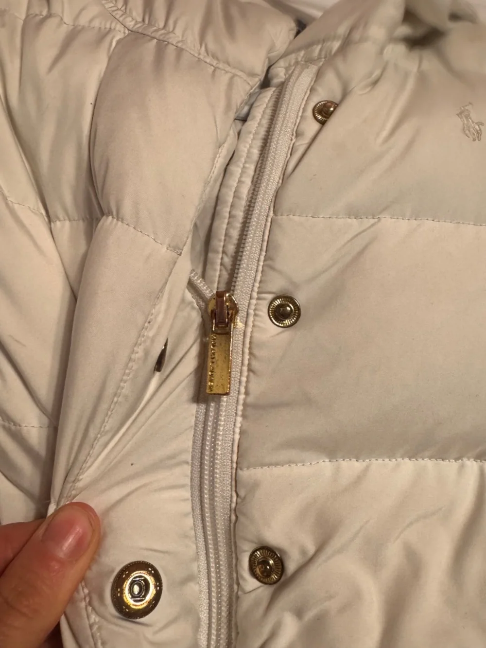 Ralph Lauren Cream Puffer Jacket with Peplum Hem girls size 6